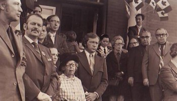 Pierre Eliott Trudeau et N. Arcand à Farnham
