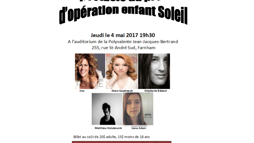 Spectacle au profit d’opération enfant soleil