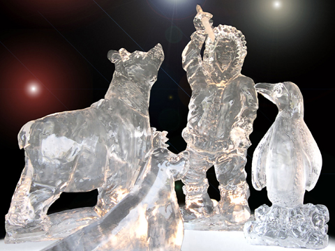 Sculpture sur glace et inauguration du parc